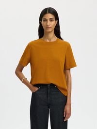 BOXY T-SHIRT, Golden Brown, highres