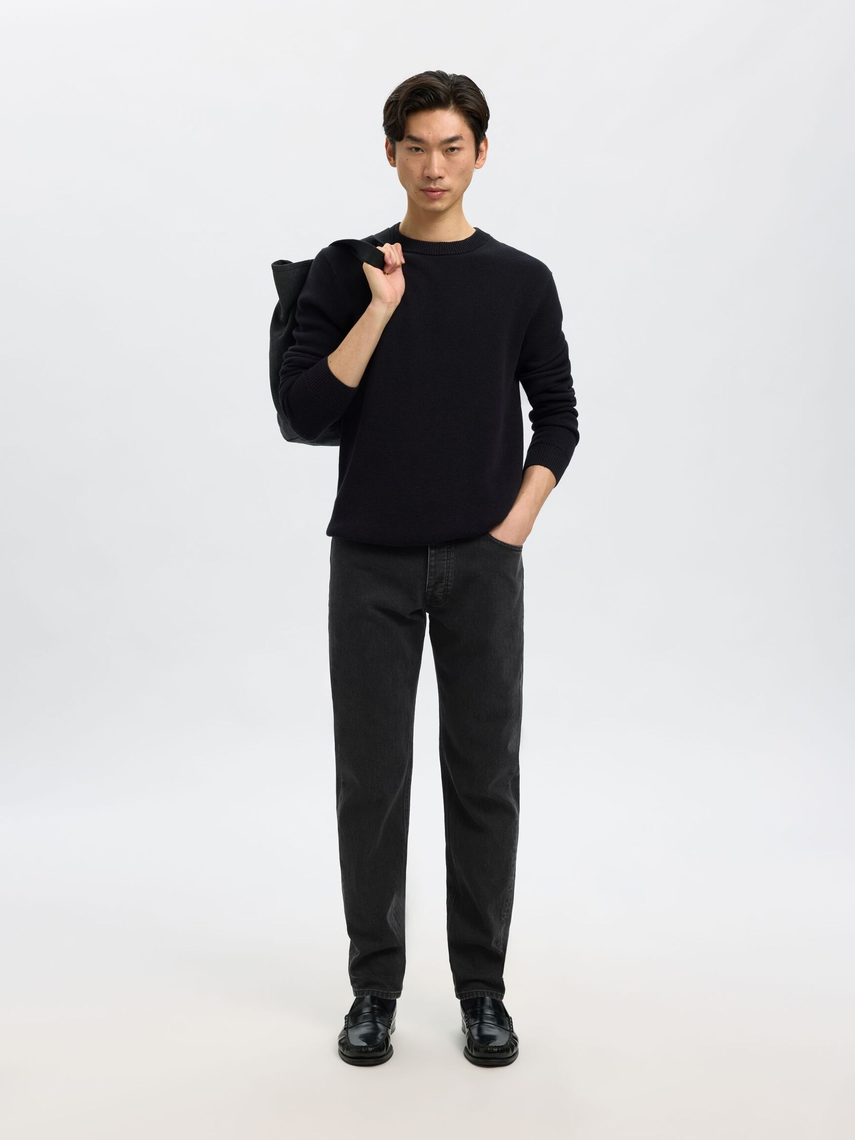 175 SLIM FIT JEANS, Black Denim, highres