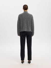 WOOL BLEND CARDIGAN, Medium Grey Melange, highres