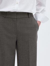 VISCOSE BLEND WIDE-LEG TROUSERS, Dark Grey Melange, highres