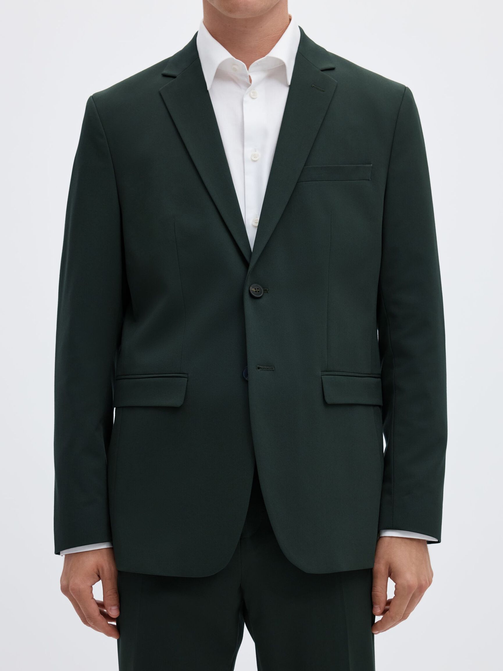 VISCOSE BLEND SLIM FIT BLAZER, Forest Night, highres