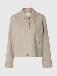 À MANCHES LONGUES VESTE COURTE, Greige, highres