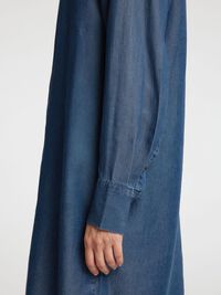 CHAMBRAY SHIRT DRESS, Dark Blue, highres