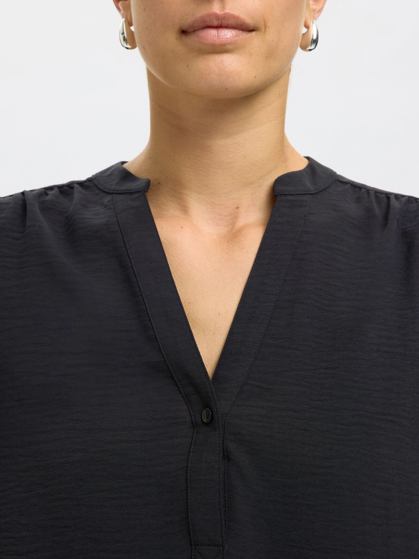 LONG-SLEEVED BLOUSE, Black, highres