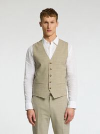 SLIM FIT  WAISTCOAT, Sand, highres