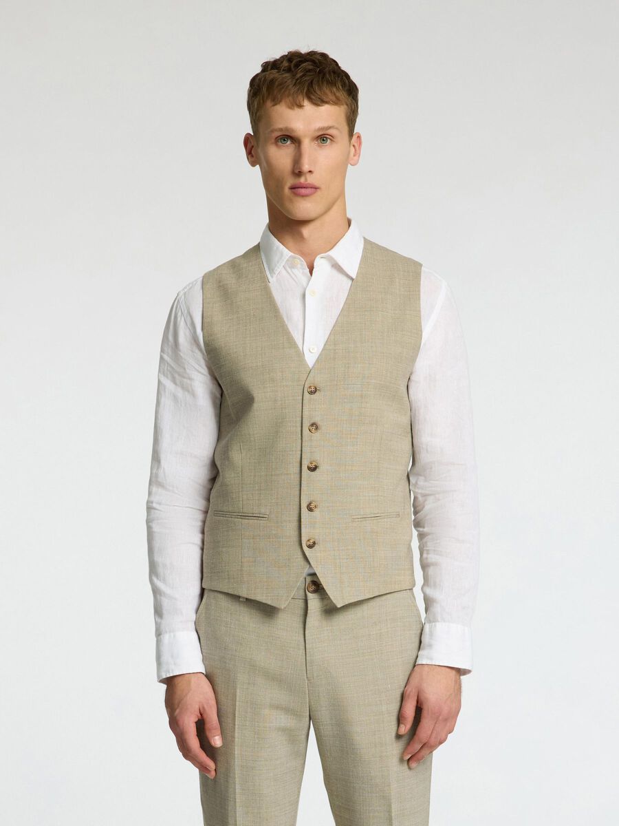 Selected SLIM FIT GILET, Sand, highres - 16097514_Sand_003.jpg