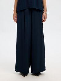 VISCOSE WIDE-LEG TROUSERS, Dark Sapphire, highres