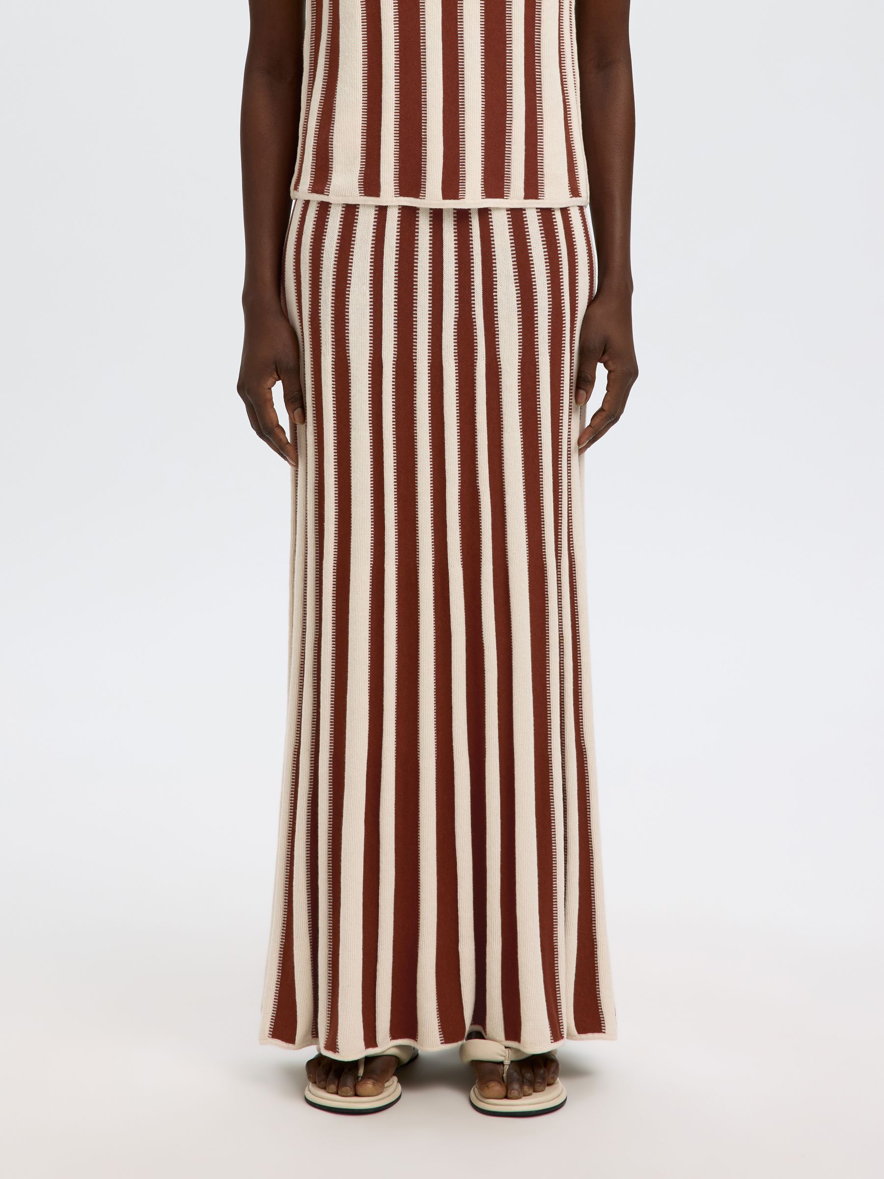 MAXI KNITTED SKIRT, Birch, highres