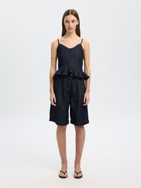 DENIM TOPP MED STROPPER, Dark Blue Denim, highres