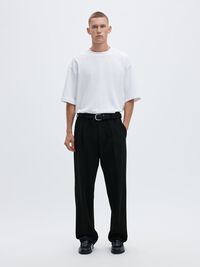 220 LOOSE FIT TROUSERS, Black, highres