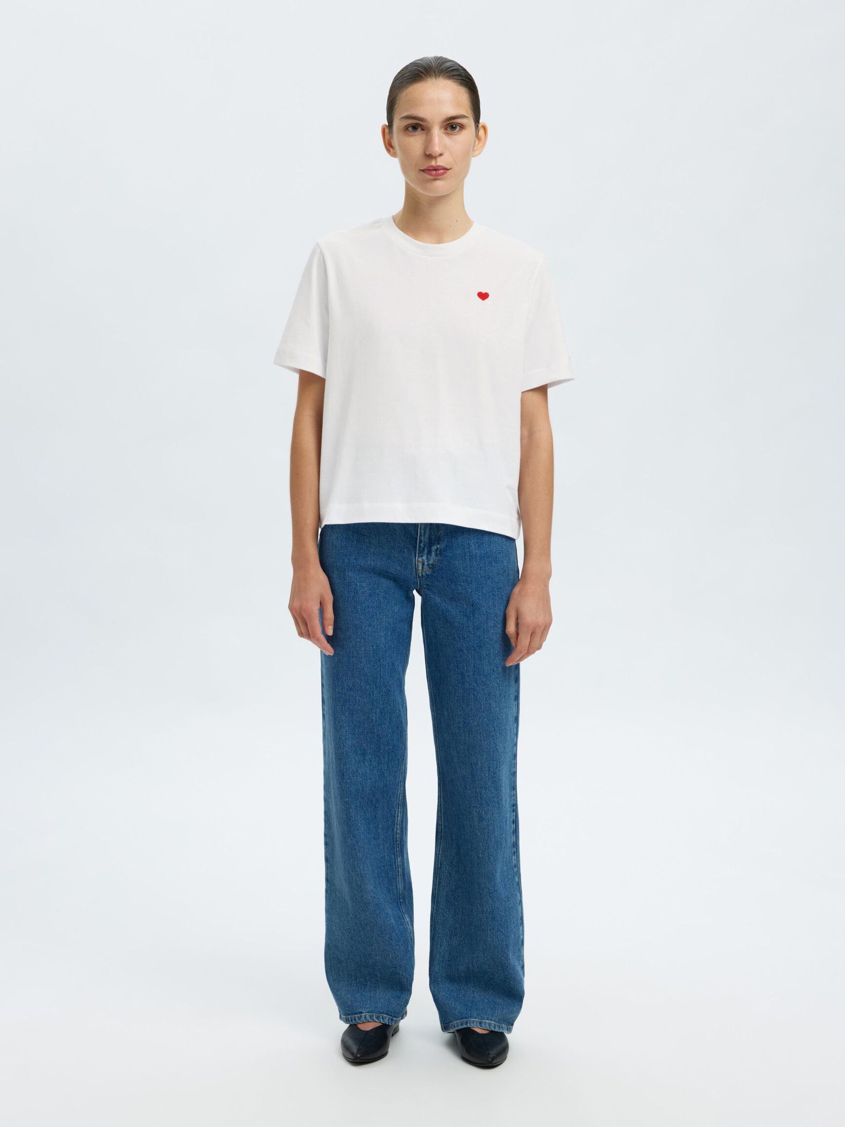 EMBROIDERED CREWNECK T-SHIRT, Bright White, highres