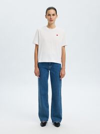 EMBROIDERED CREWNECK T-SHIRT, Bright White, highres