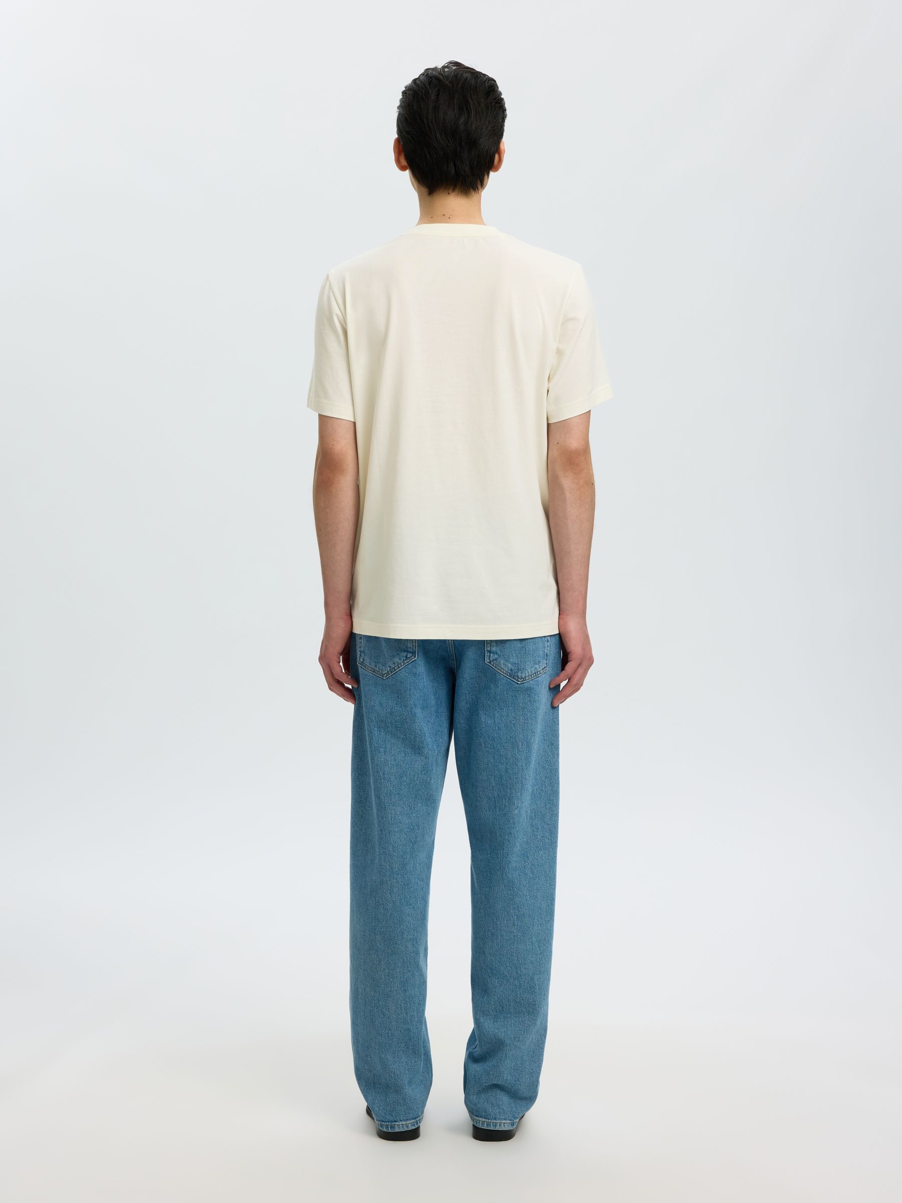 REGULAR FIT BOMULD T-SHIRT, Egret, highres