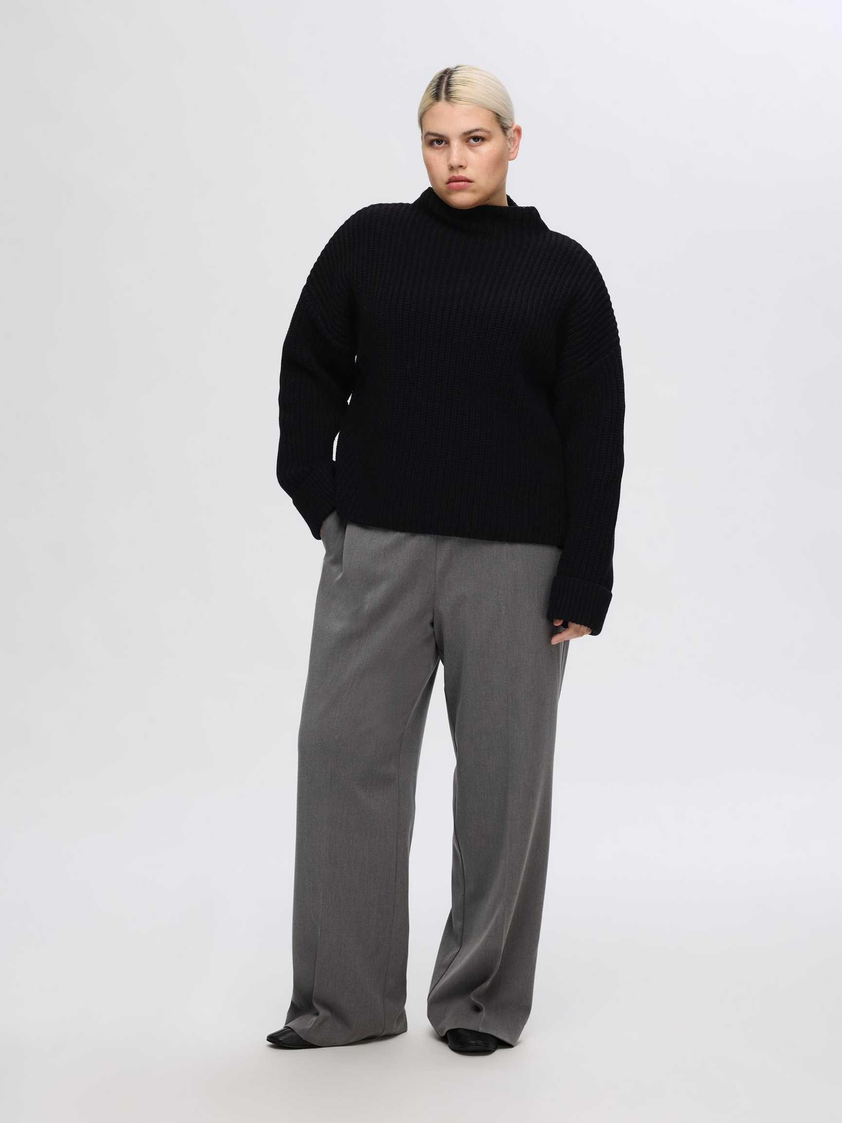 OVERSIZED PULLOVER, Black, highres