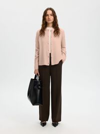 WOOL BLEND KNITTED CARDIGAN, Pale Dogwood, highres