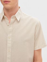 COTTON BLEND SHORT SLEEVED SHIRT, Pure Cashmere, highres