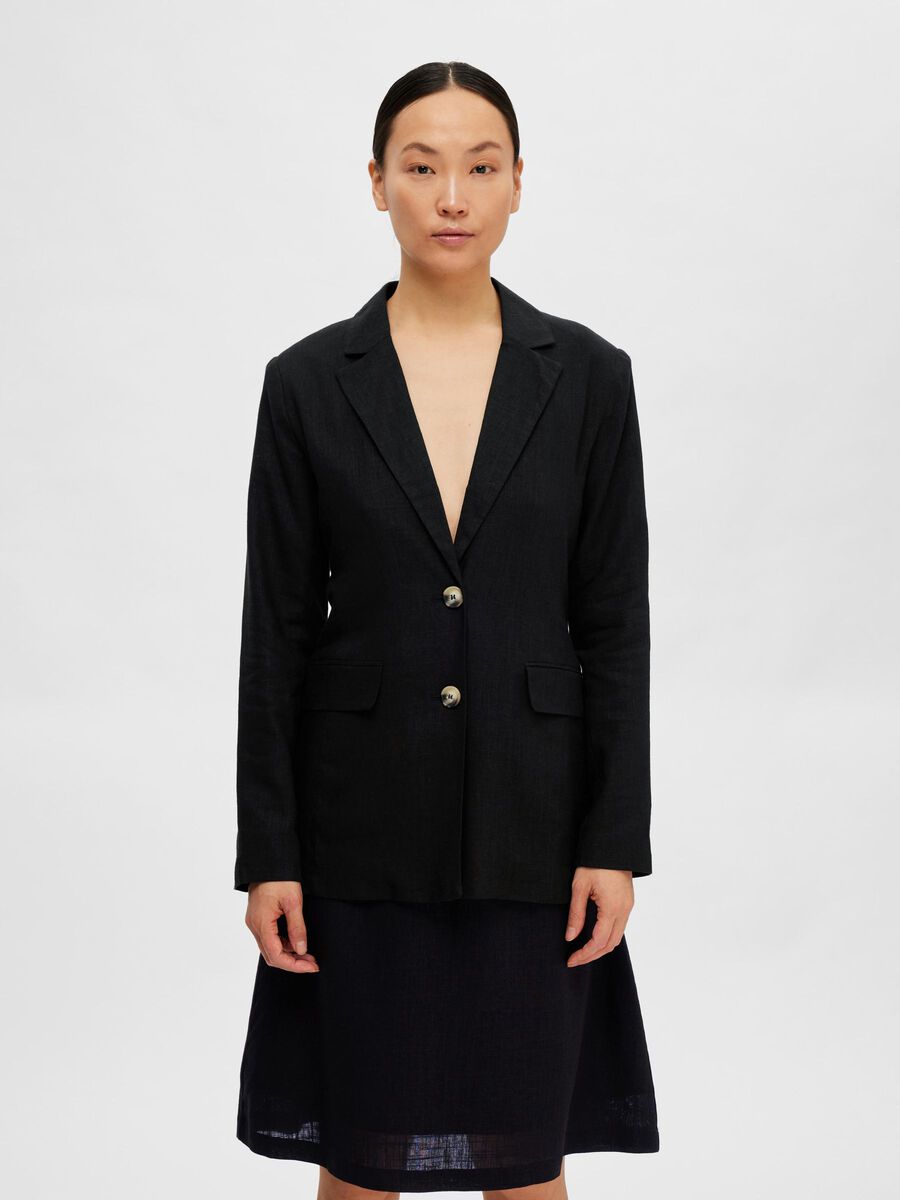 Selected VISCOSE BLEND RELAXED BLAZER, Black, highres - 16089212_Black_003.jpg