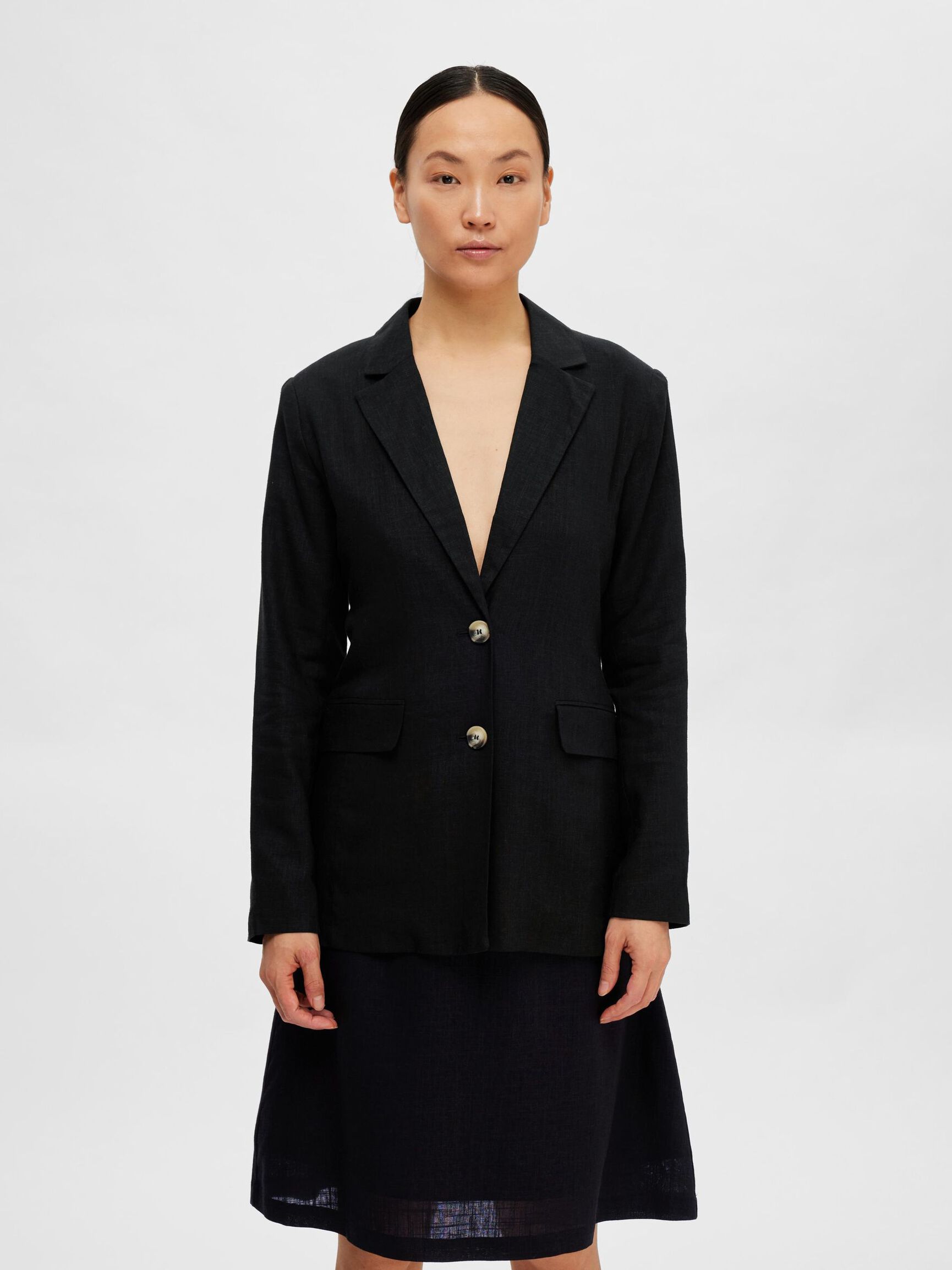 VISKOSEMIX RELAXED BLAZER, Black, highres