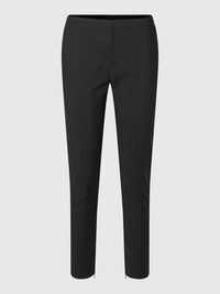CROPPED SLIM-FIT TROUSERS, Black, highres