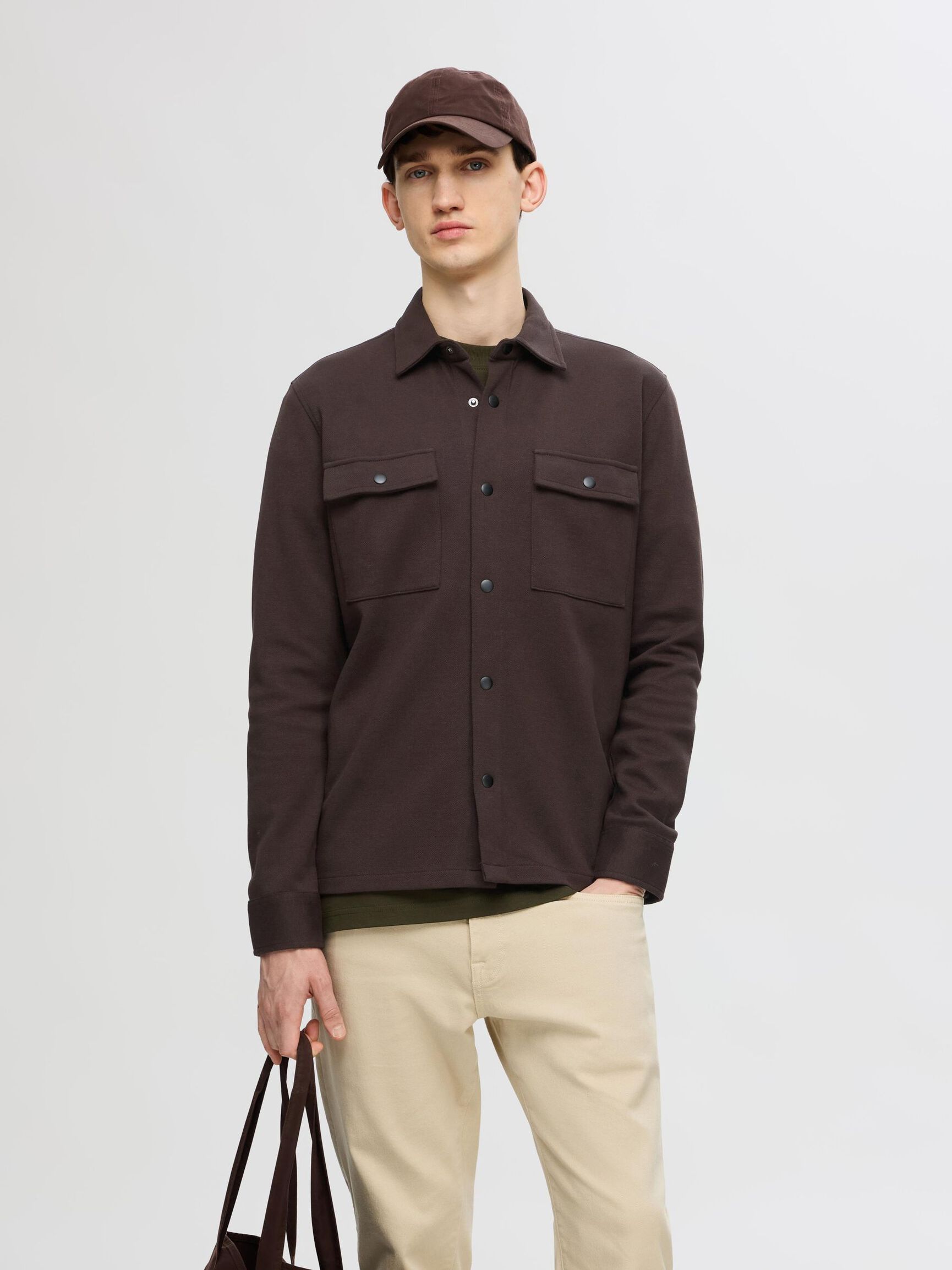 KLASSIEKE OVERSHIRT, Chocolate Torte, highres