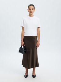 SATIN MIDI SKIRT, Delicioso, highres