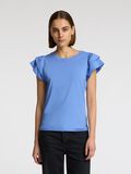 Selected COTTON RUFFLED T-SHIRT, Cornflower Blue, highres - 16089829_CornflowerBlue_003.jpg