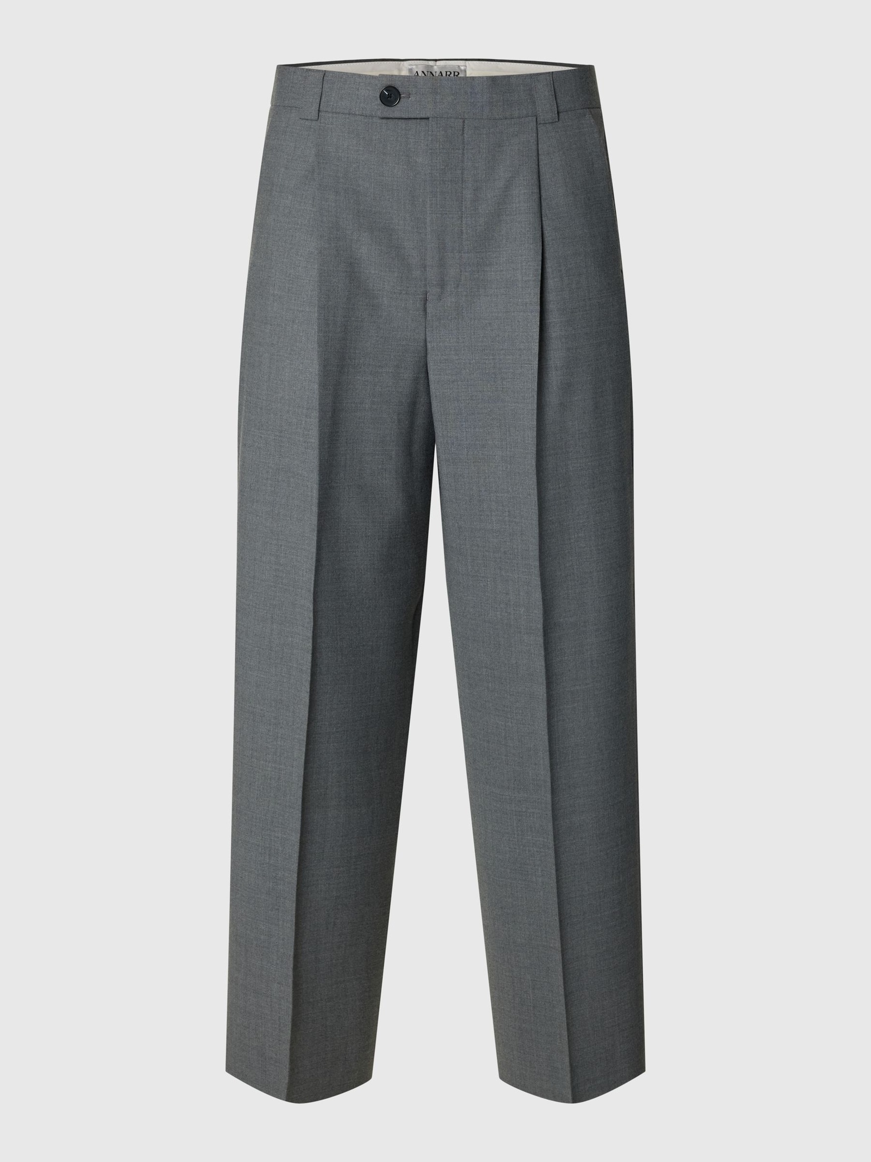 LAINE MÉLANGÉE PANTALON AMPLE, Light Grey Melange, highres