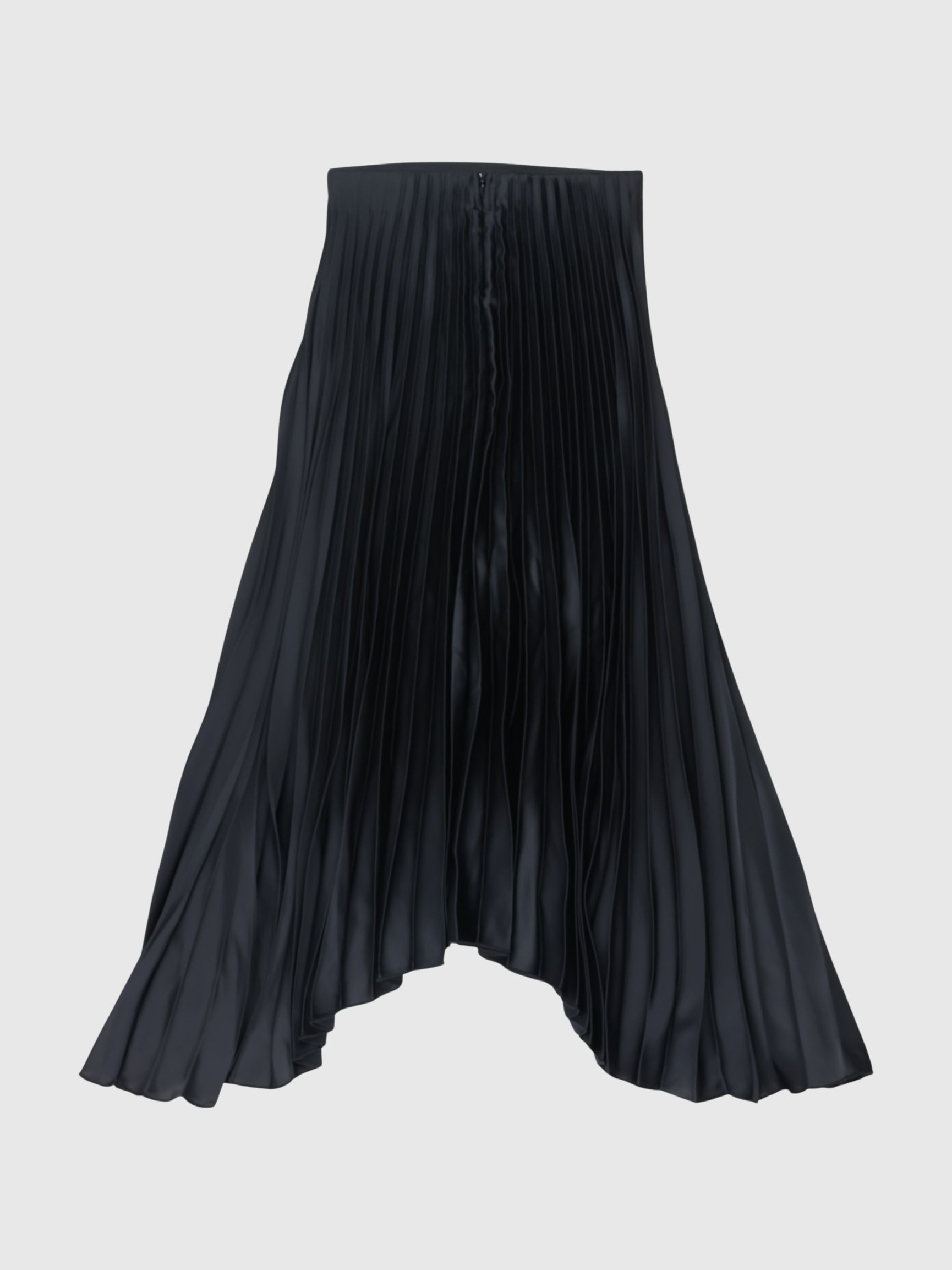 PLISSERET MIDINEDERDEL, Black, highres