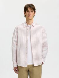 COUPE CLASSIQUE CHEMISE EN LIN MÉLANGÉ, Rose Dawn, highres