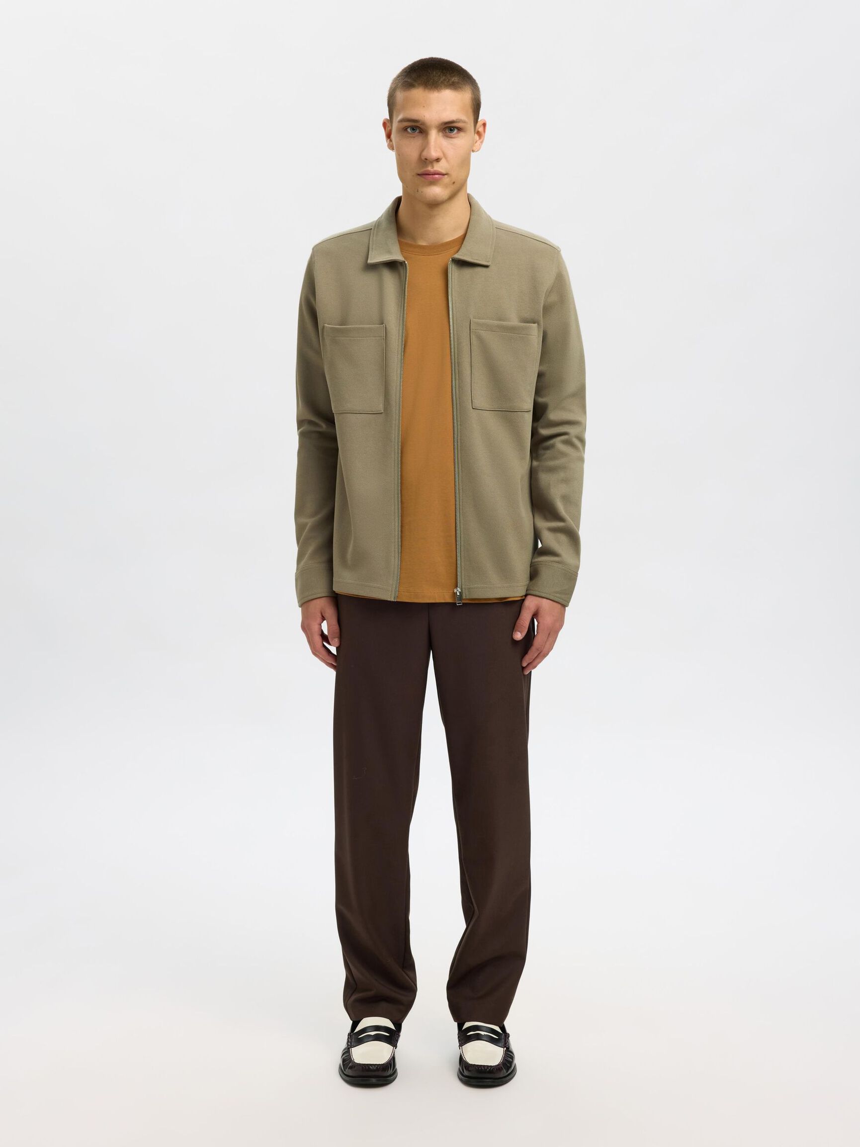 ZIPPED SWEAT JACKET, Vetiver, highres