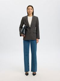 KLASSISCHER VISKOSEMIX BLAZER, Dark Grey Melange, highres