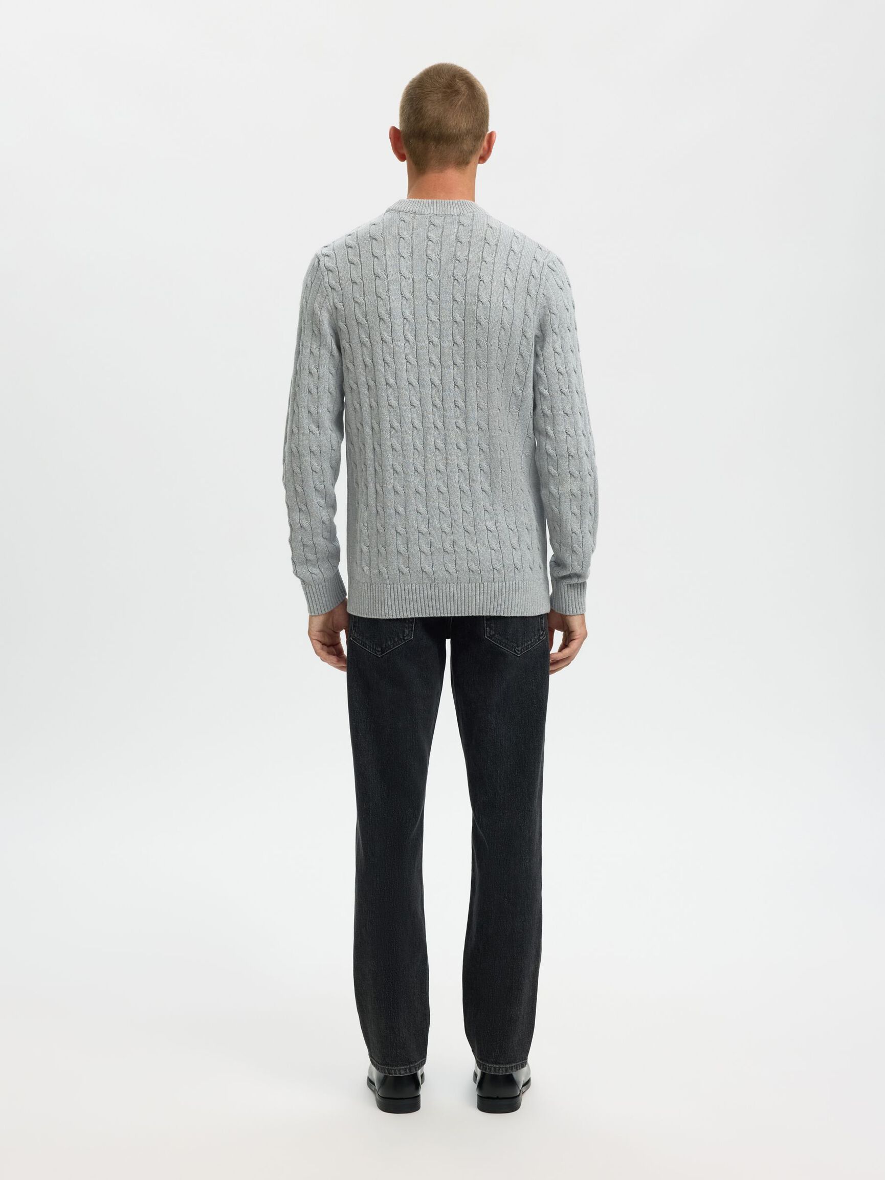 PULLOVER A MAGLIA, Medium Grey Melange, highres