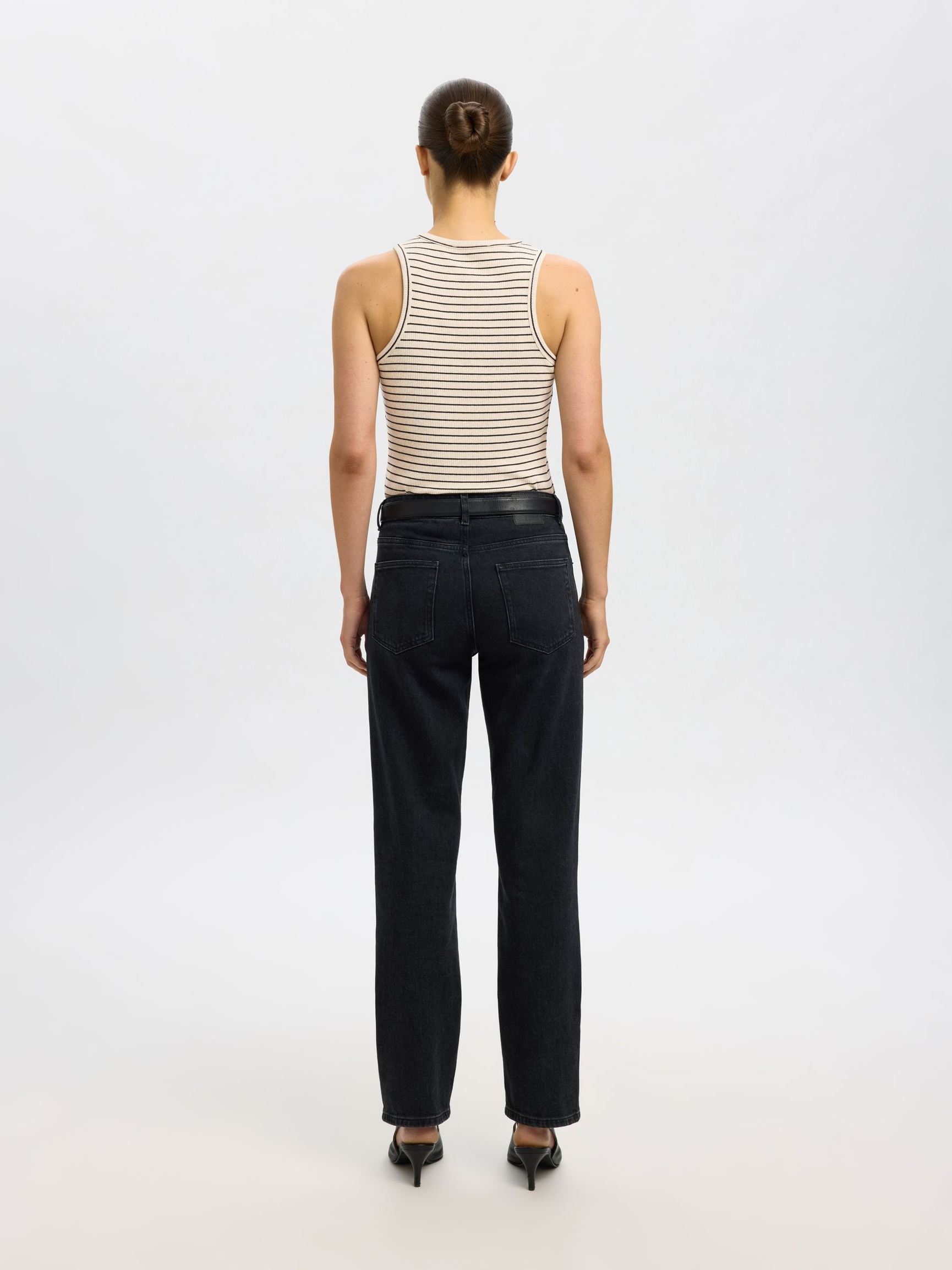 STRIPED TANK TOP, Oatmeal, highres