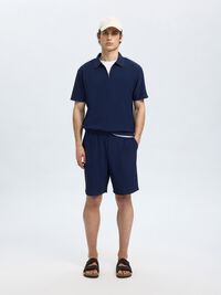 RIBBED SHORTS, Black Iris, highres