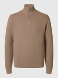 Selected HALVE RITSSLUITING SWEATER, Greige, highres - 16092601_Greige_001.jpg