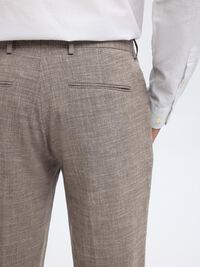 SLIM FIT SUIT TROUSERS, Dark Sand Melange, highres
