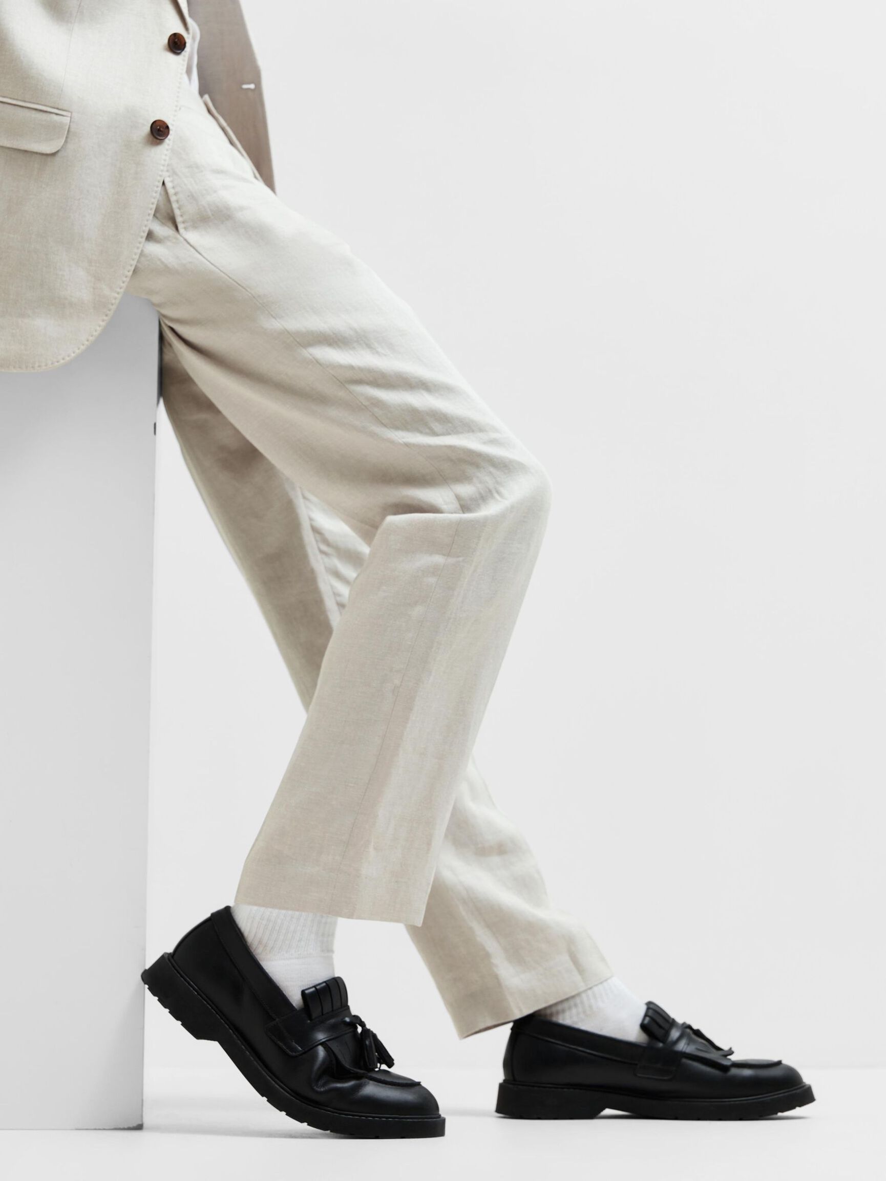 100% LINEN SUIT TROUSERS, Sand, highres