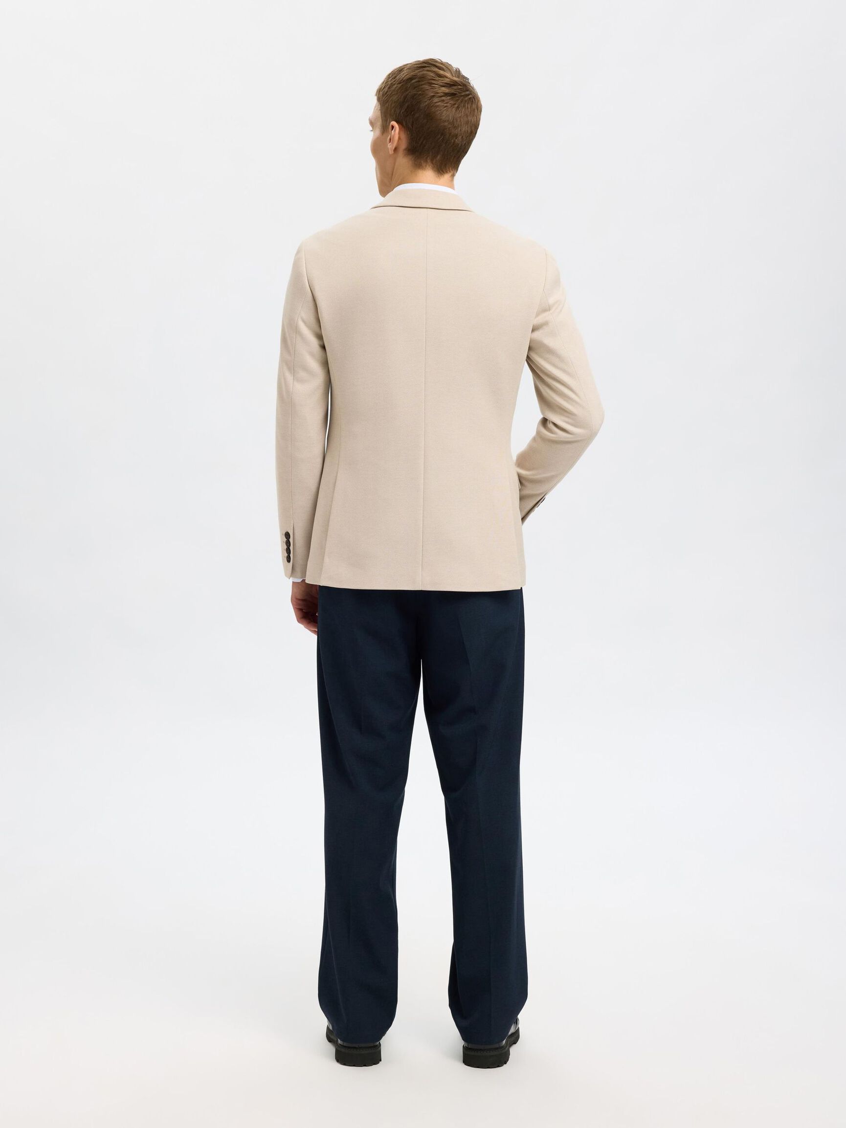 SINGLE BREASTED SLIM-FIT BLAZER, Sand, highres