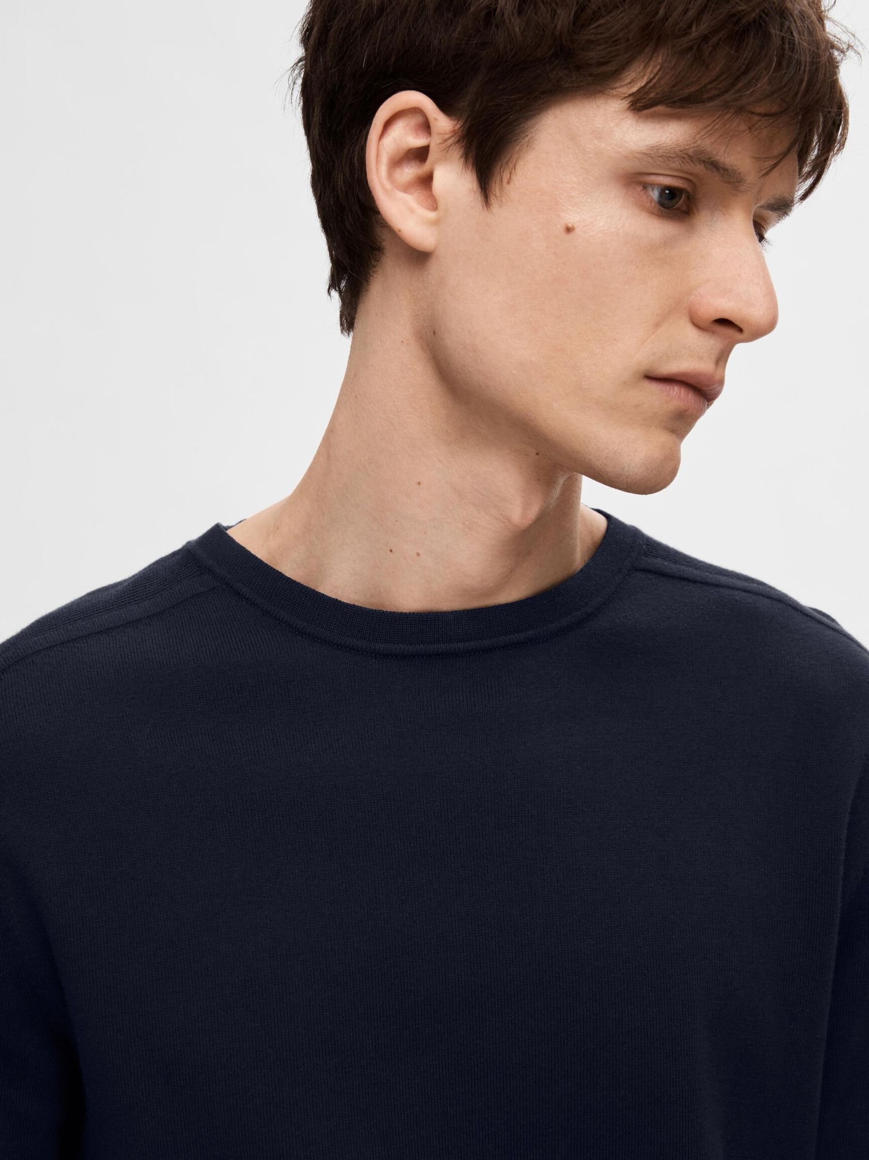 LÅNGÄRMAD STICKAD TRÖJA, Navy Blazer, highres
