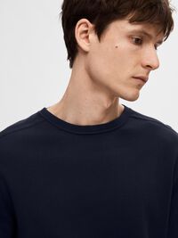 LONG-SLEEVED KNITTED JUMPER, Navy Blazer, highres