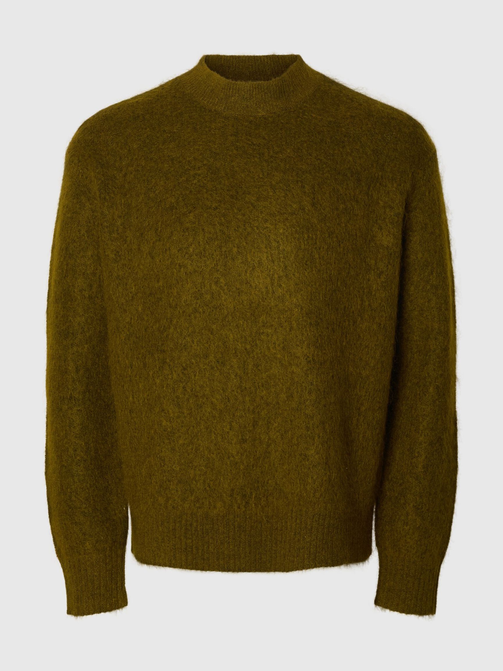 MOHAIRBLANDNING TRÖJA, Fir Green, highres