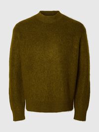 MOHAIRBLANDNING TRÖJA, Fir Green, highres
