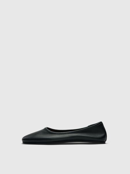 Selected LEATHER BALLET FLATS, Black, highres - 16092704_Black_001.jpg