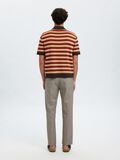 Selected SHORT SLEEVED KNITTED POLO SHIRT, Chocolate Torte, highres - 16100181_ChocolateTorte_1238654_004.jpg