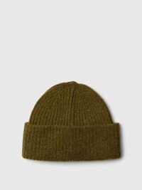 WOOL BLEND BEANIE, Fir Green, highres