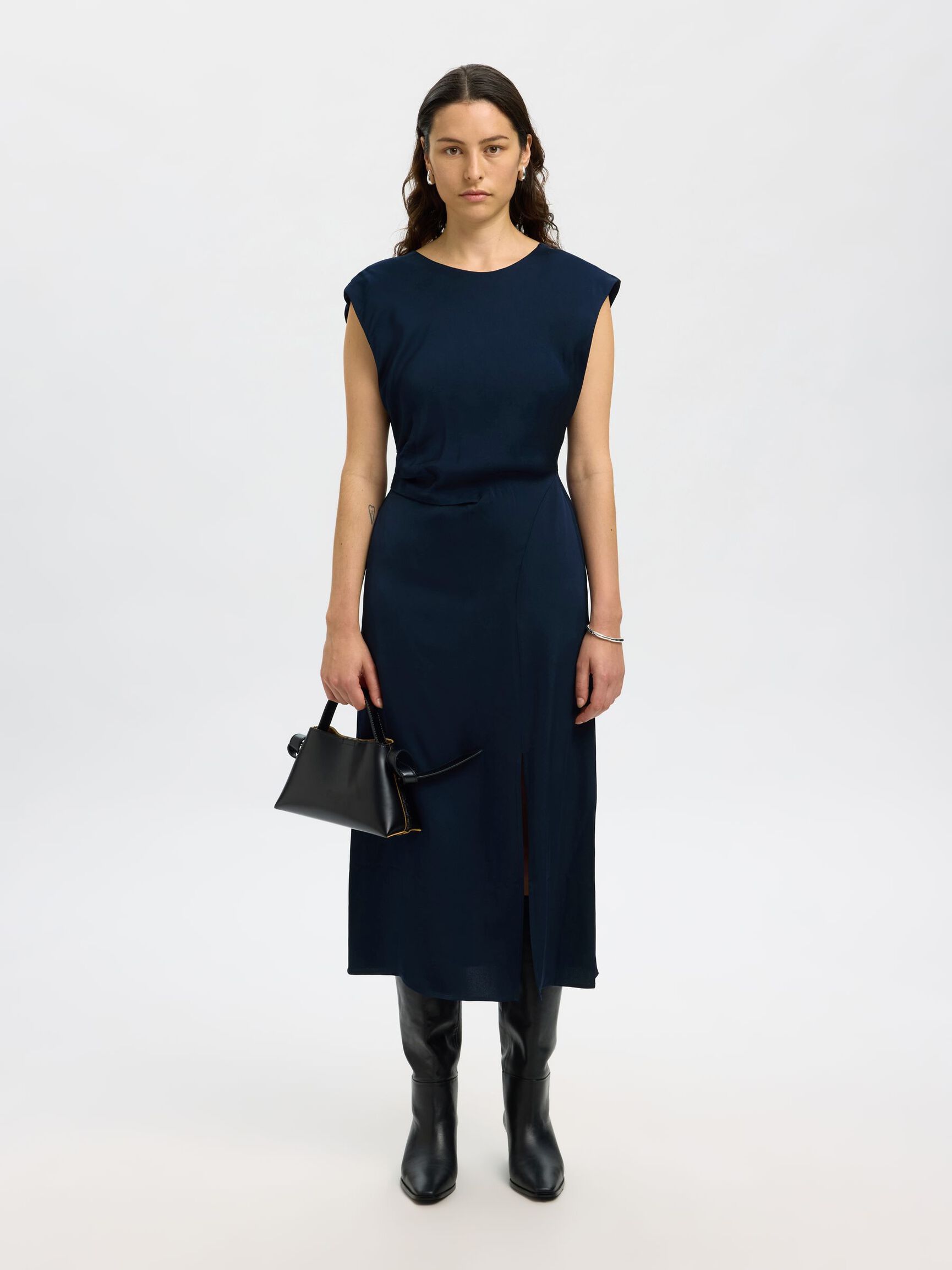 VISCOSE MAXI-JURK, Dark Sapphire, highres