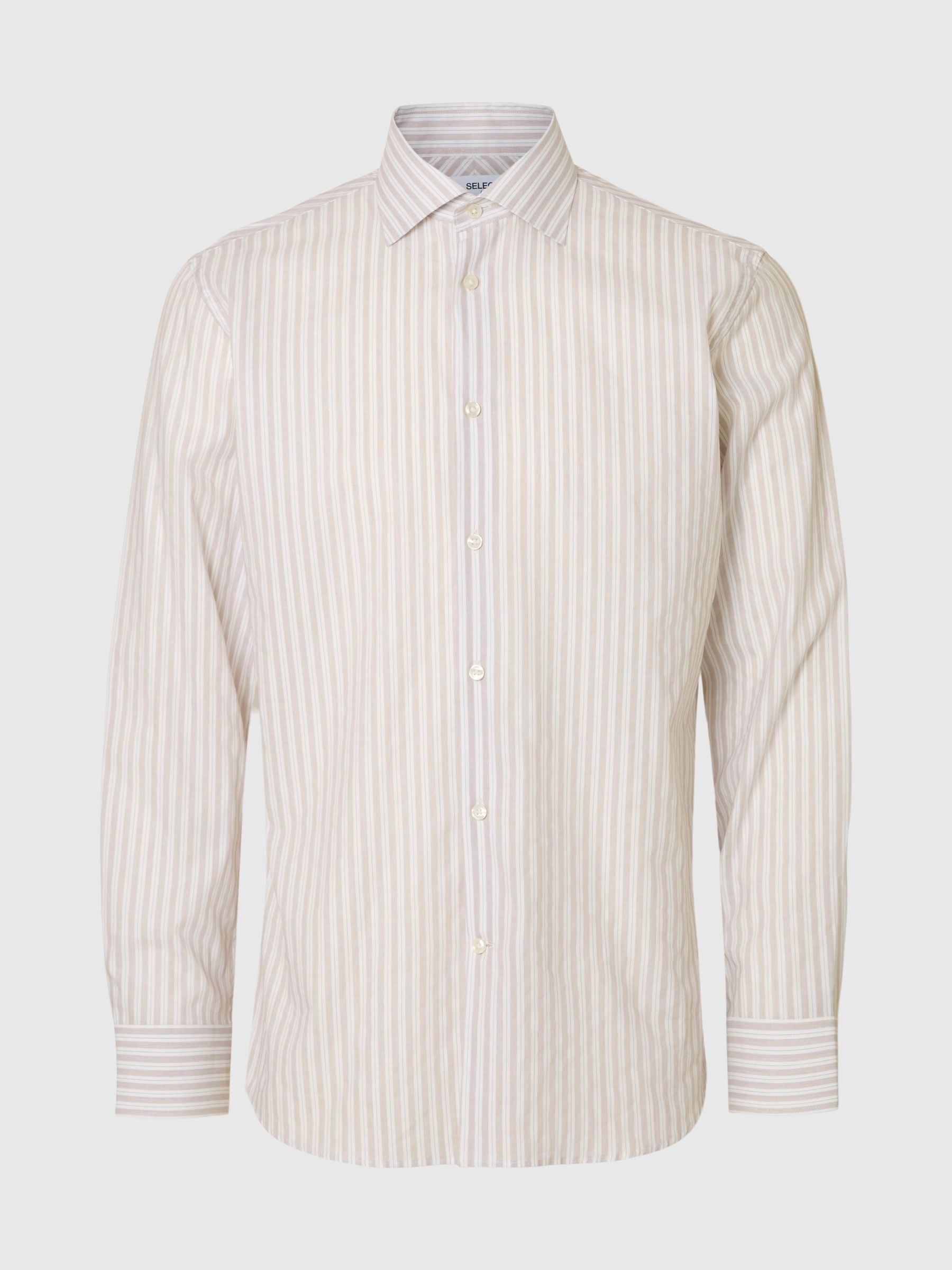 COTTON SLIM FIT SHIRT, Bright White, highres