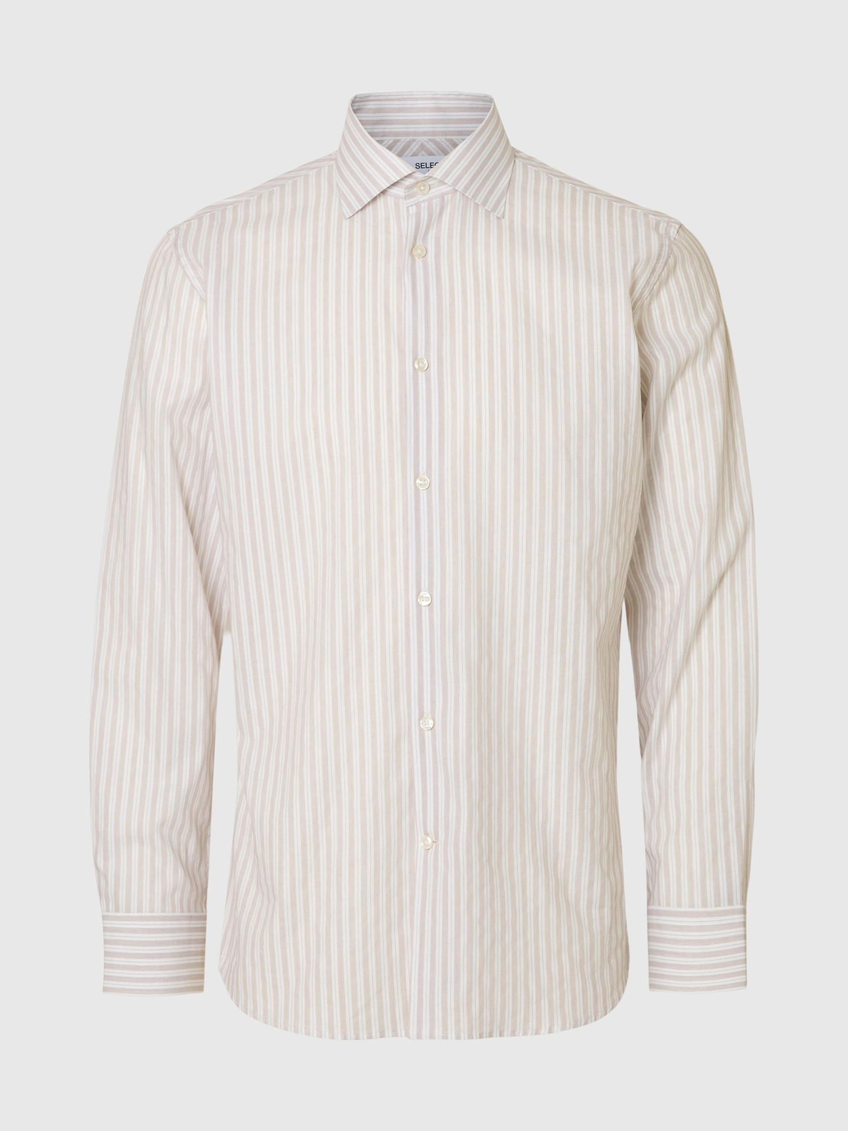 COTTON SLIM FIT SHIRT, Bright White, highres