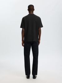 RELAXED FIT WAFFLED  T-SHIRT, Black, highres