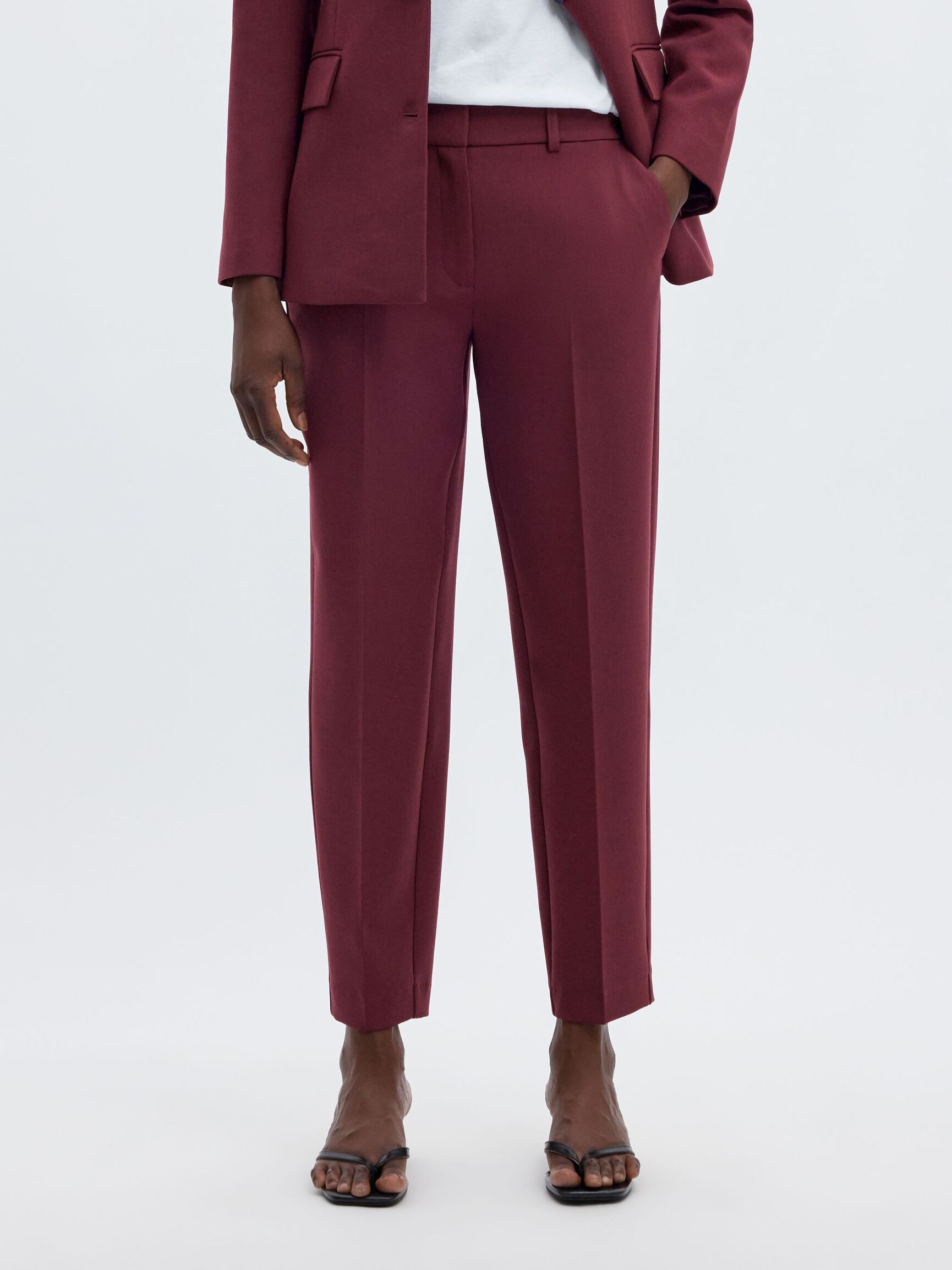 CROPPED TROUSERS, Tawny Port, highres